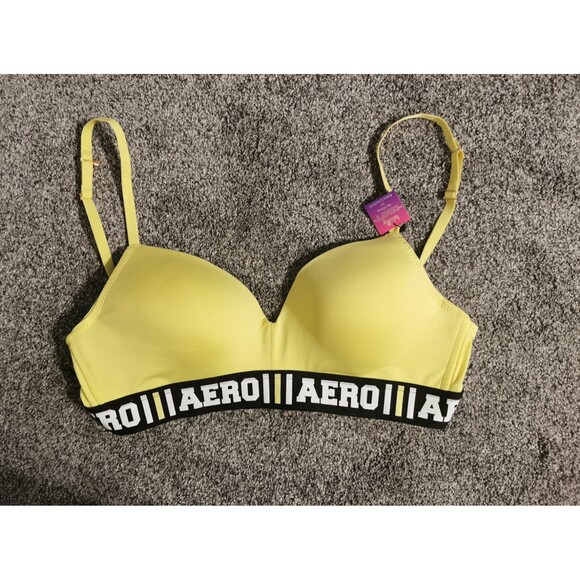 Aeropostale Convertible Yellow Bra Size 36 C Wireless - Picture 1 of 7